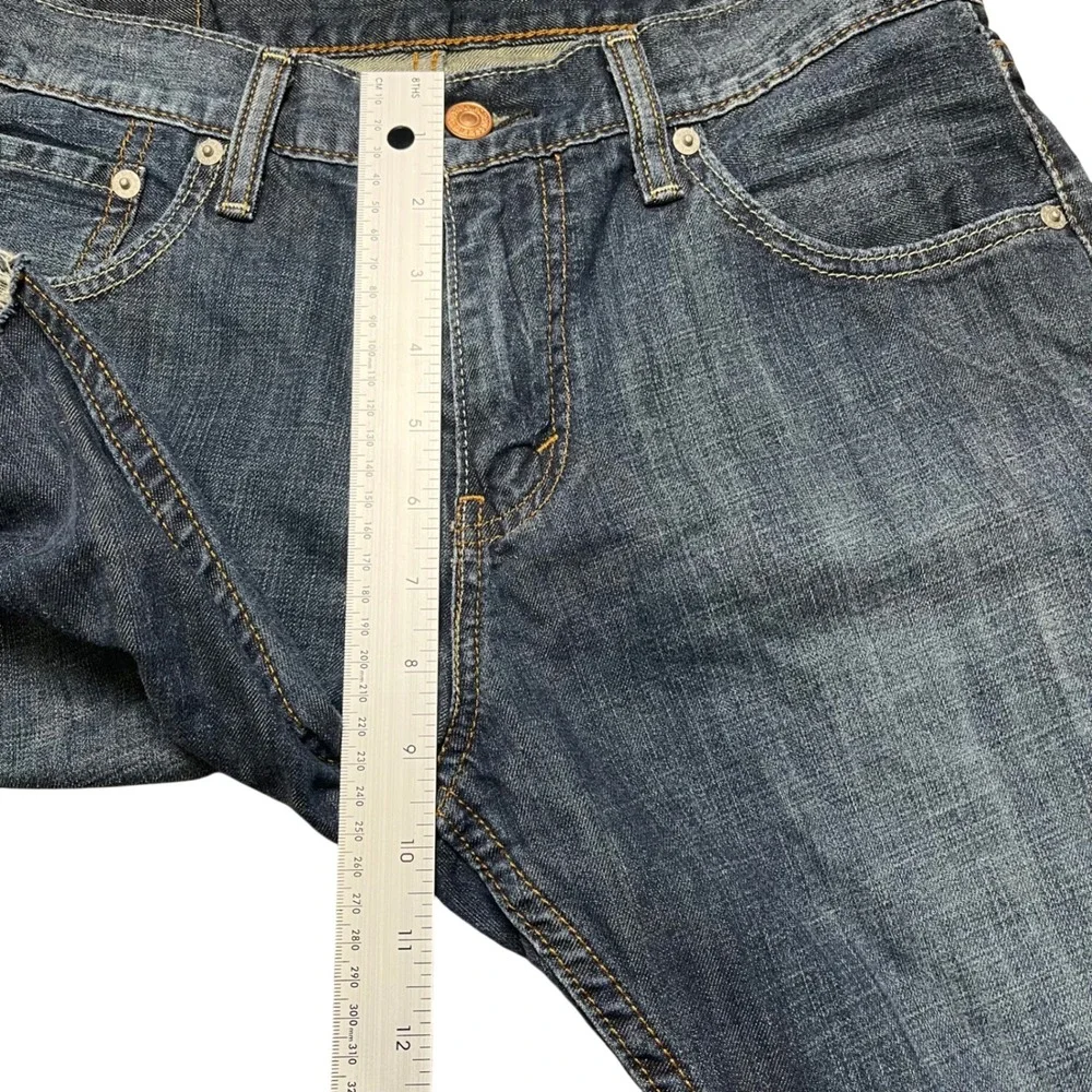 Levi's 527 Cut-Off Denim Shorts Mens 30‎ Dark Wash Raw Hem Jorts Blue